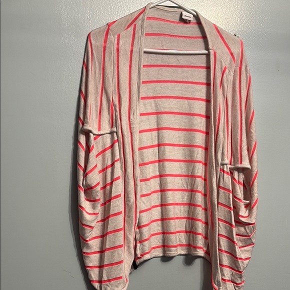 Bench Women’s Striped Open-Front Cardigan, size large cap sleeve - Picture 1 of 5